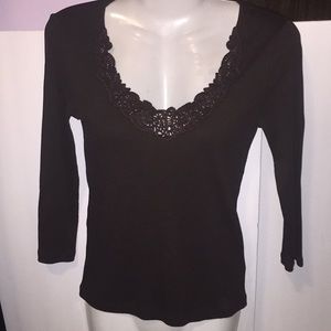 Lauren Ralph Lauren brown ribbed top. Size P/P NWT